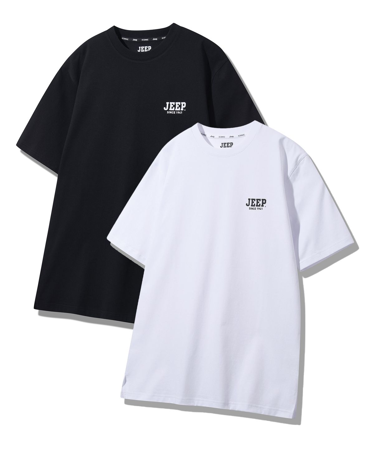 지프(JEEP) [2PACK] 170g 싱글 에어그램 레이어드 반팔 티셔츠 (JQ5TSU150BK)