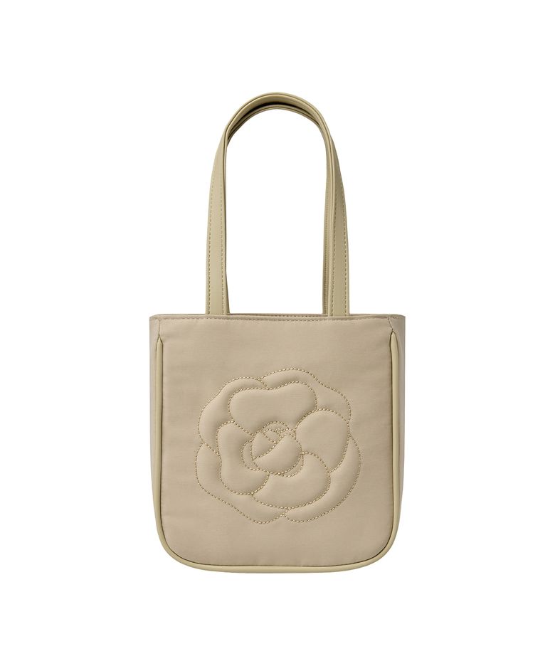 ROSE STITCH SQUARE BAG-BEIGE