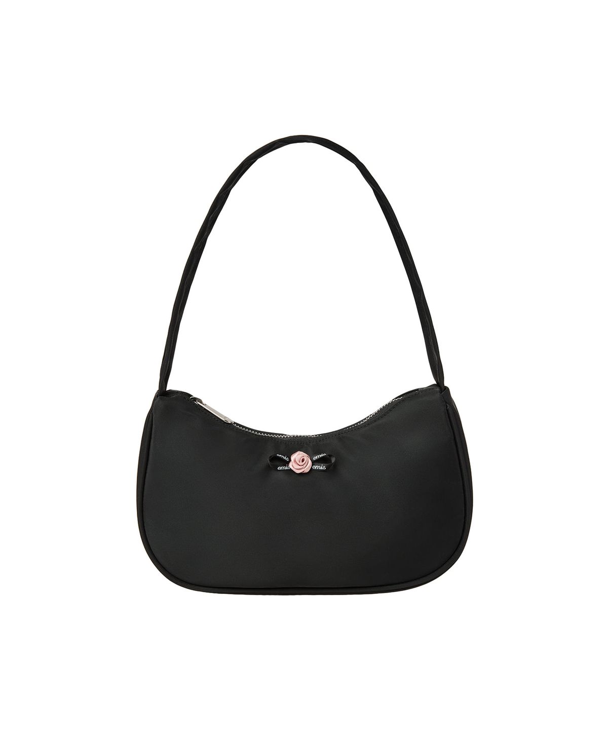 이미스(EMIS) MINI CORSAGE APPLIQUE HOBO BAG-BLACK