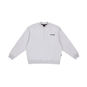 255TL002U 멜란지 화이트 남녀공용 테니스 포인트 라벨 맨투맨 티셔츠