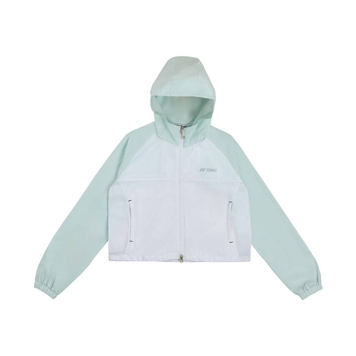 요넥스(YONEX) 255JJ003F 화이트 여성용 립스탑 크롭 후디 테니스 재킷
