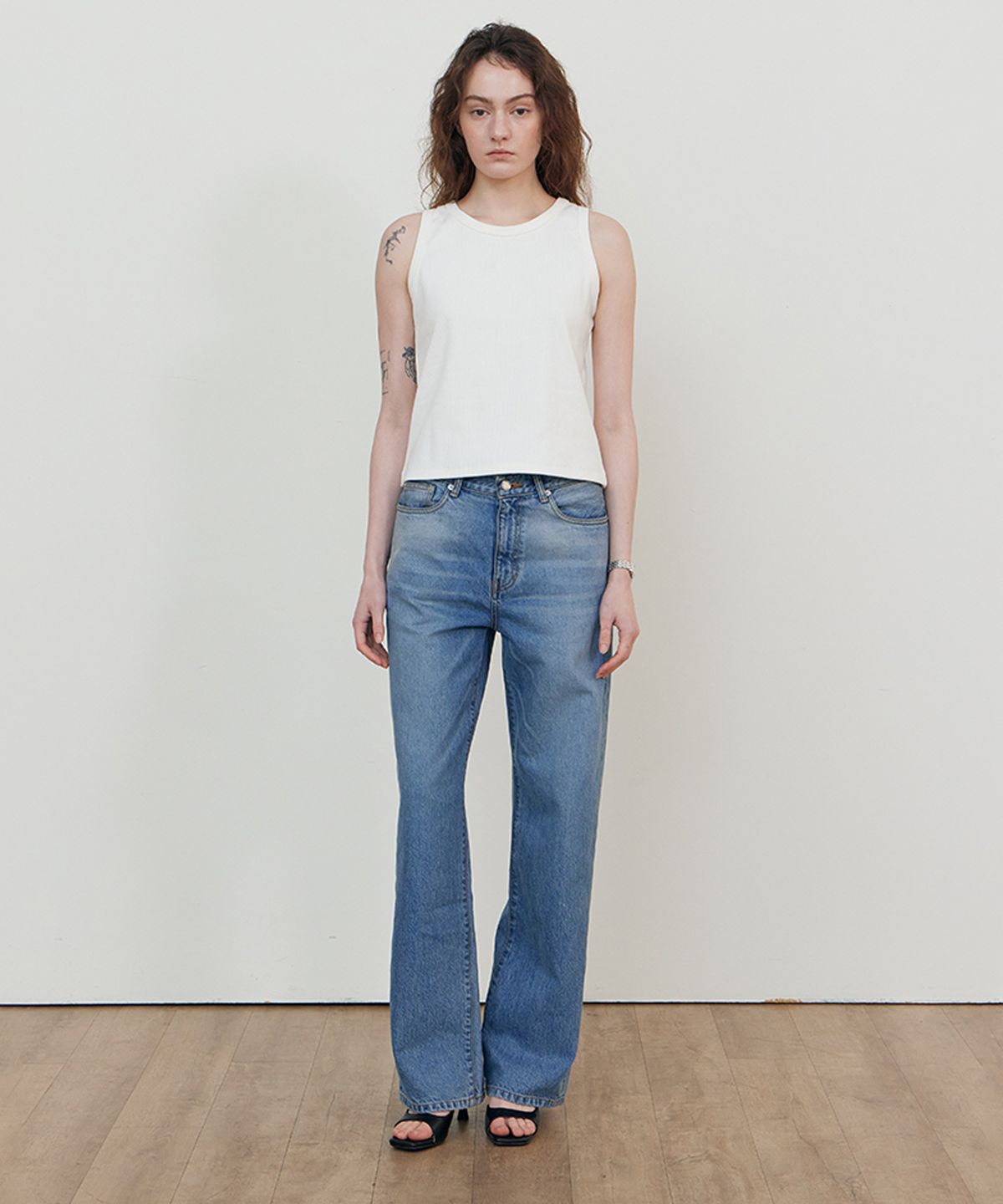 스텝어라운드(STEP AROUND) Span rib sleeveless_WHITE