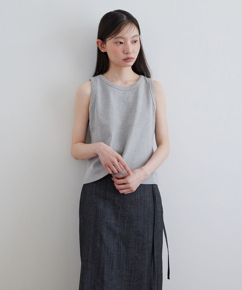 Span rib sleeveless_GREY