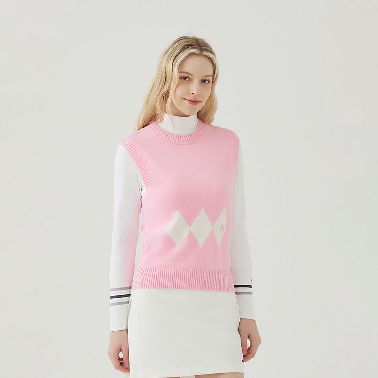 Argyle Knit Vest_L/Pink