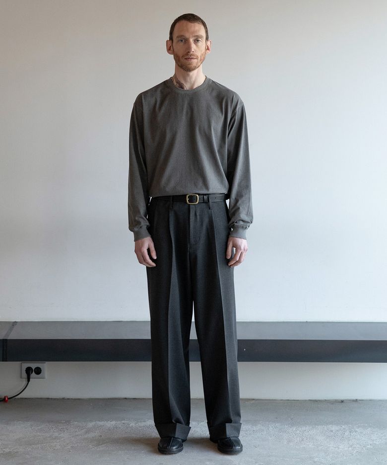 Flow wide Turn-up Pants (Heather Charcoal)