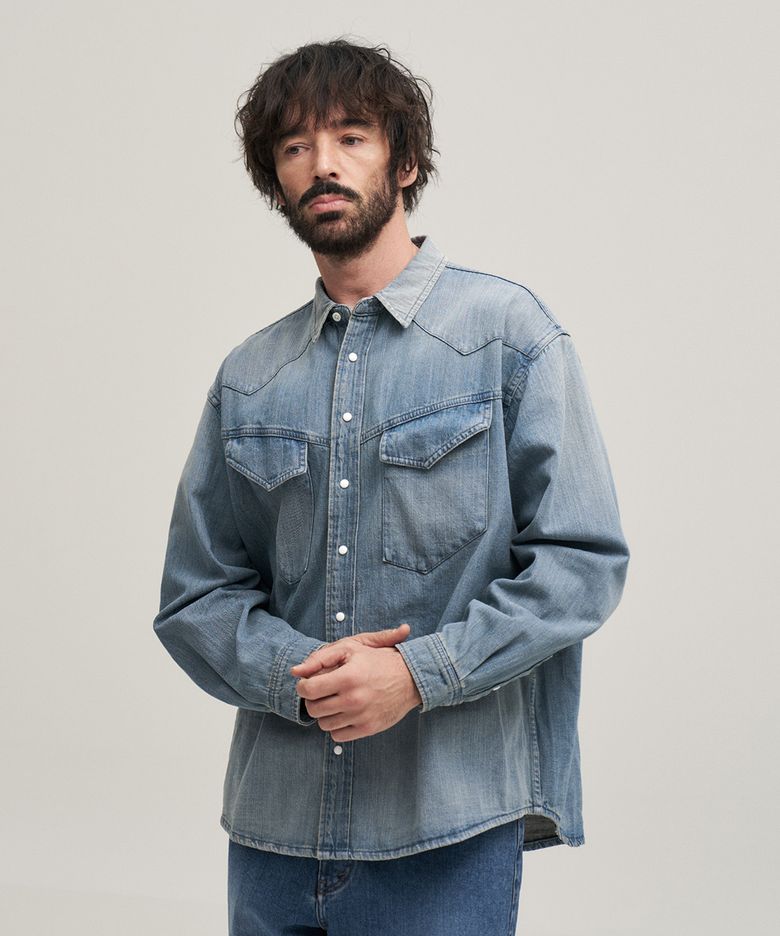 Maverick Western Shirt (Indigo)