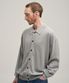 Moss Stitch Polo Cardigan (Heather Gray)