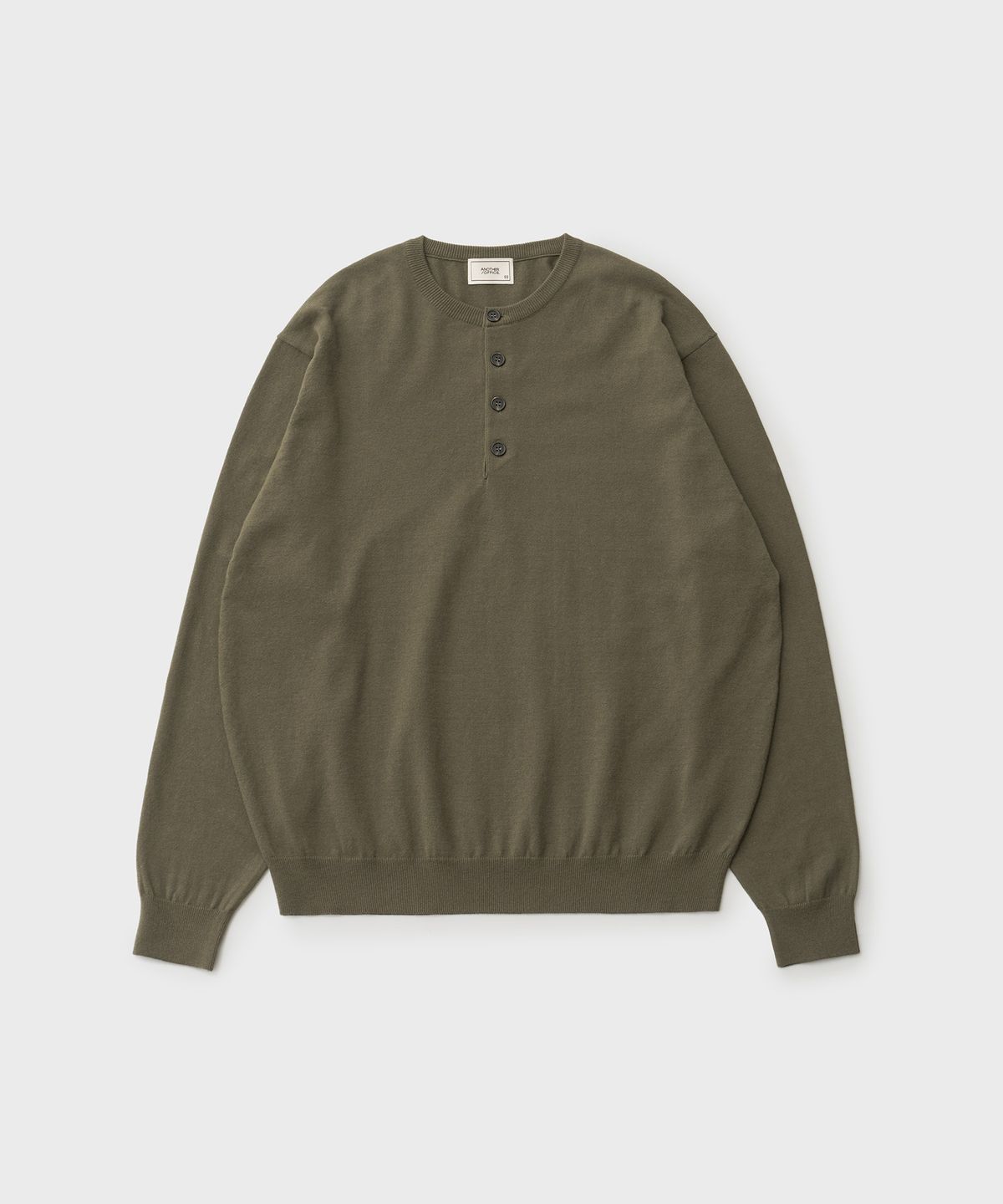 어나더 오피스(ANOTHER OFFICE) French Henry Neck Knit (Olive Drab)