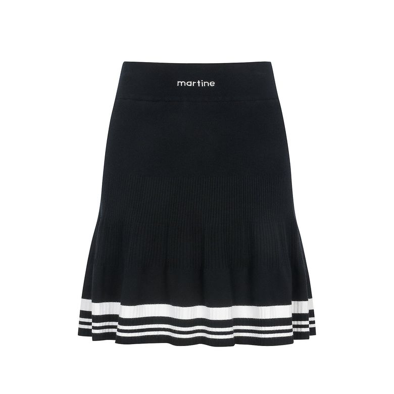 Flared Knit Culotte_Black