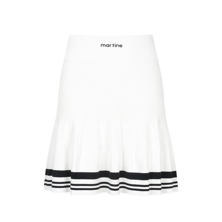 Flared Knit Culotte_O/White