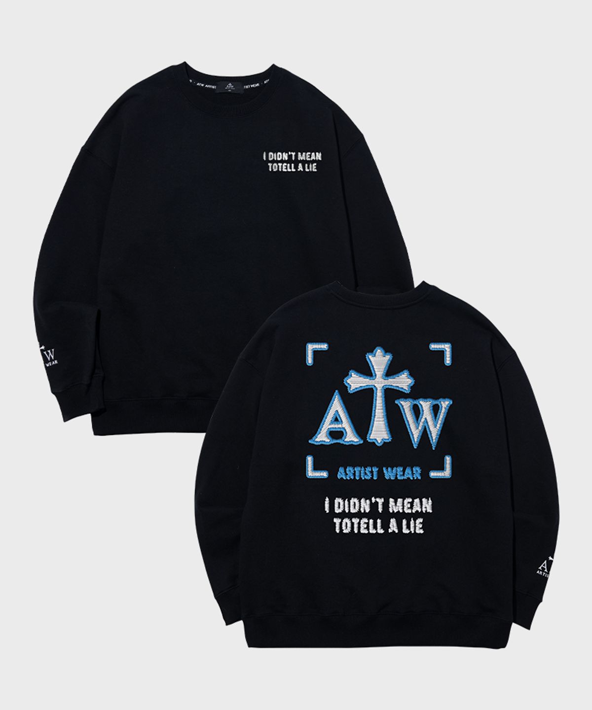 아티스트웨어(ARTISTWEAR) [ATW] 페이크스레드 로고 맨투맨