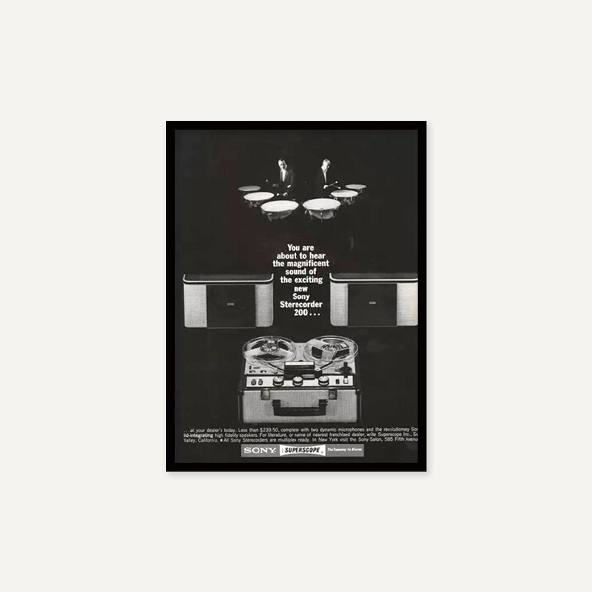 그릿시즌(GREET SEASON) SONY Sterecorder with Speakers, 1964 (액자 포함)