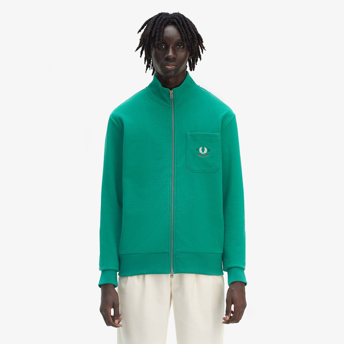 프레드페리(FRED PERRY) [Clubhouse] 1952 집 스루 스웻셔츠 - 라벨 그린 AFPM2519848-X87