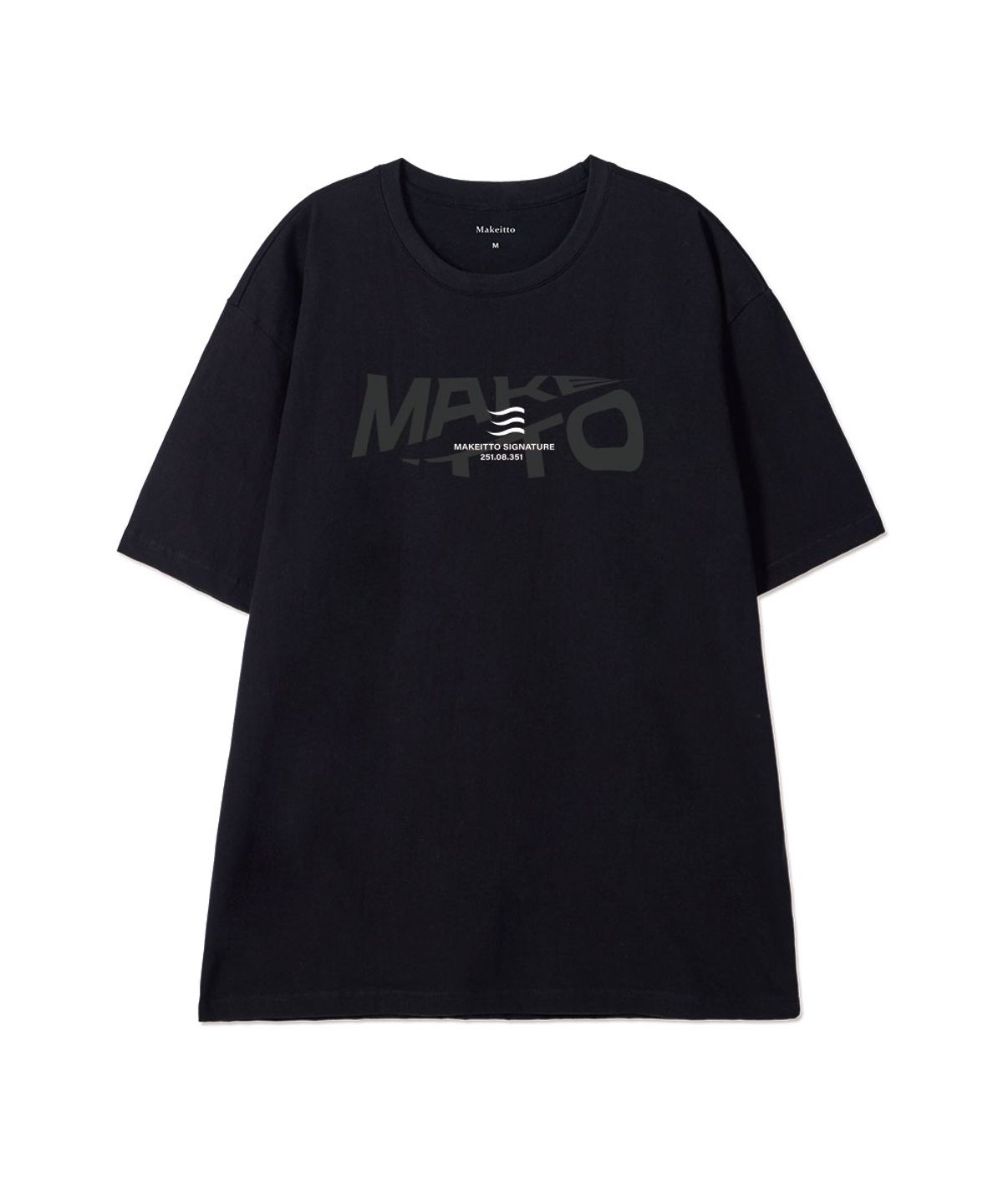메이킷투(MAKEITTO) [ACTIVE LETTERING]CREW NECK TEE_BLACK