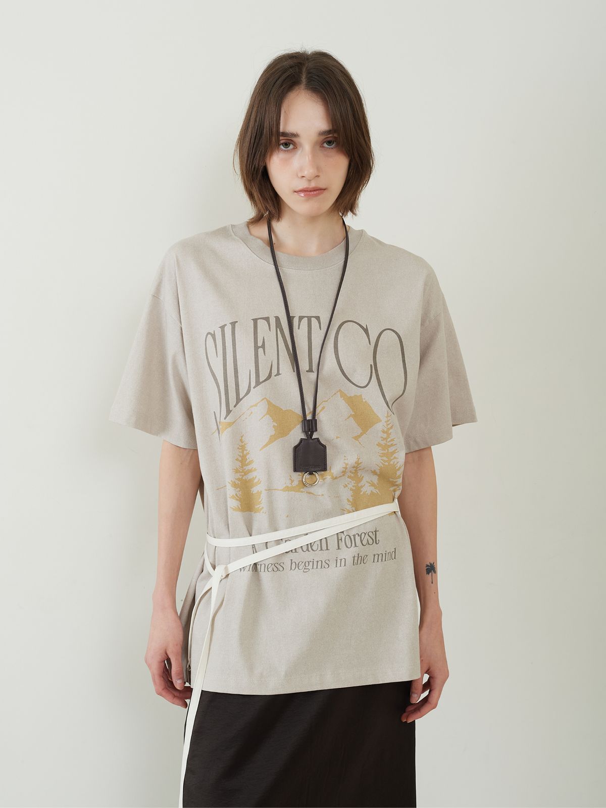 프롬웨얼(FROMWHERE) Vintage Pigment T-Shirt Beige
