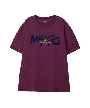 [ACTIVE LETTERING]CREW NECK TEE_WINE