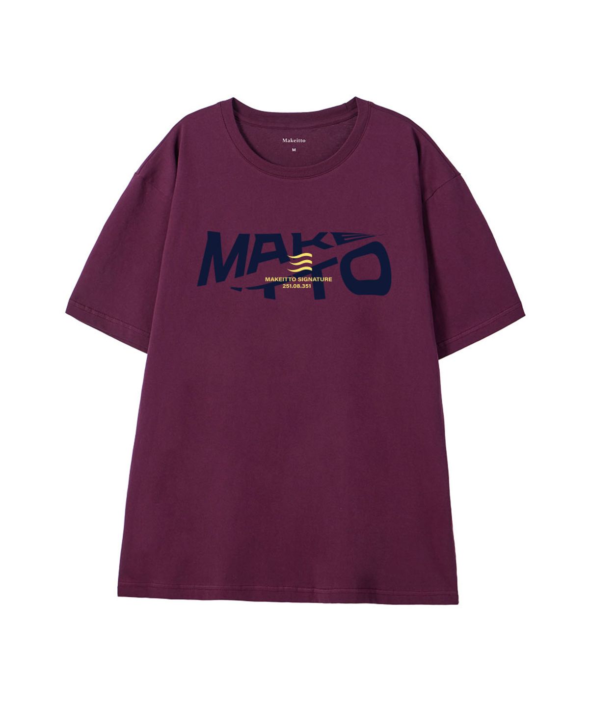 메이킷투(MAKEITTO) [ACTIVE LETTERING]CREW NECK TEE_WINE