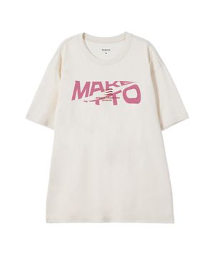 [ACTIVE LETTERING]CREW NECK TEE_CREAM