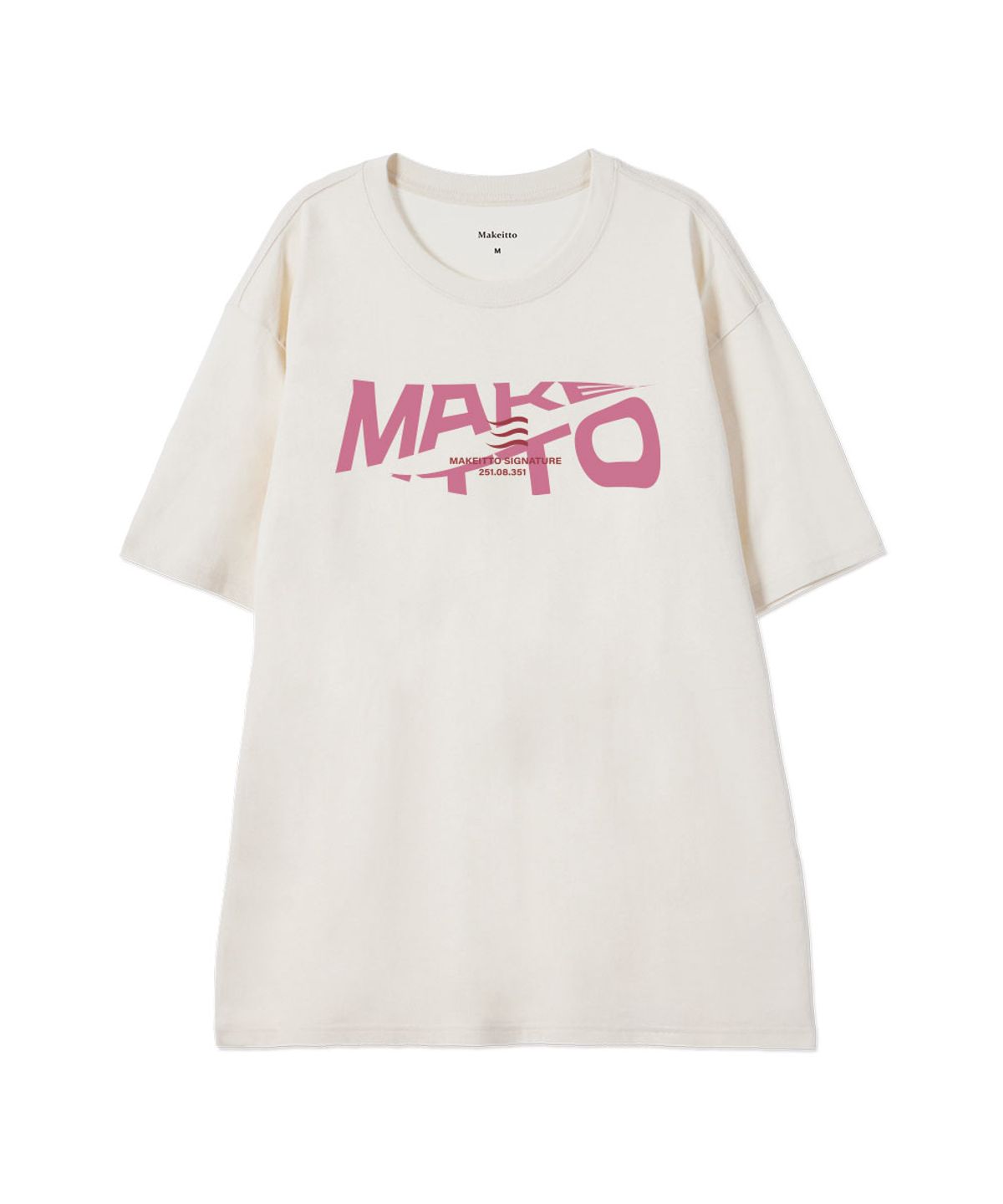 메이킷투(MAKEITTO) [ACTIVE LETTERING]CREW NECK TEE_CREAM