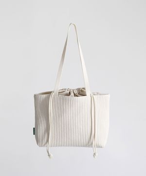 보트 스트링 쇼퍼백 66 골지 코듀로이 - ivory M