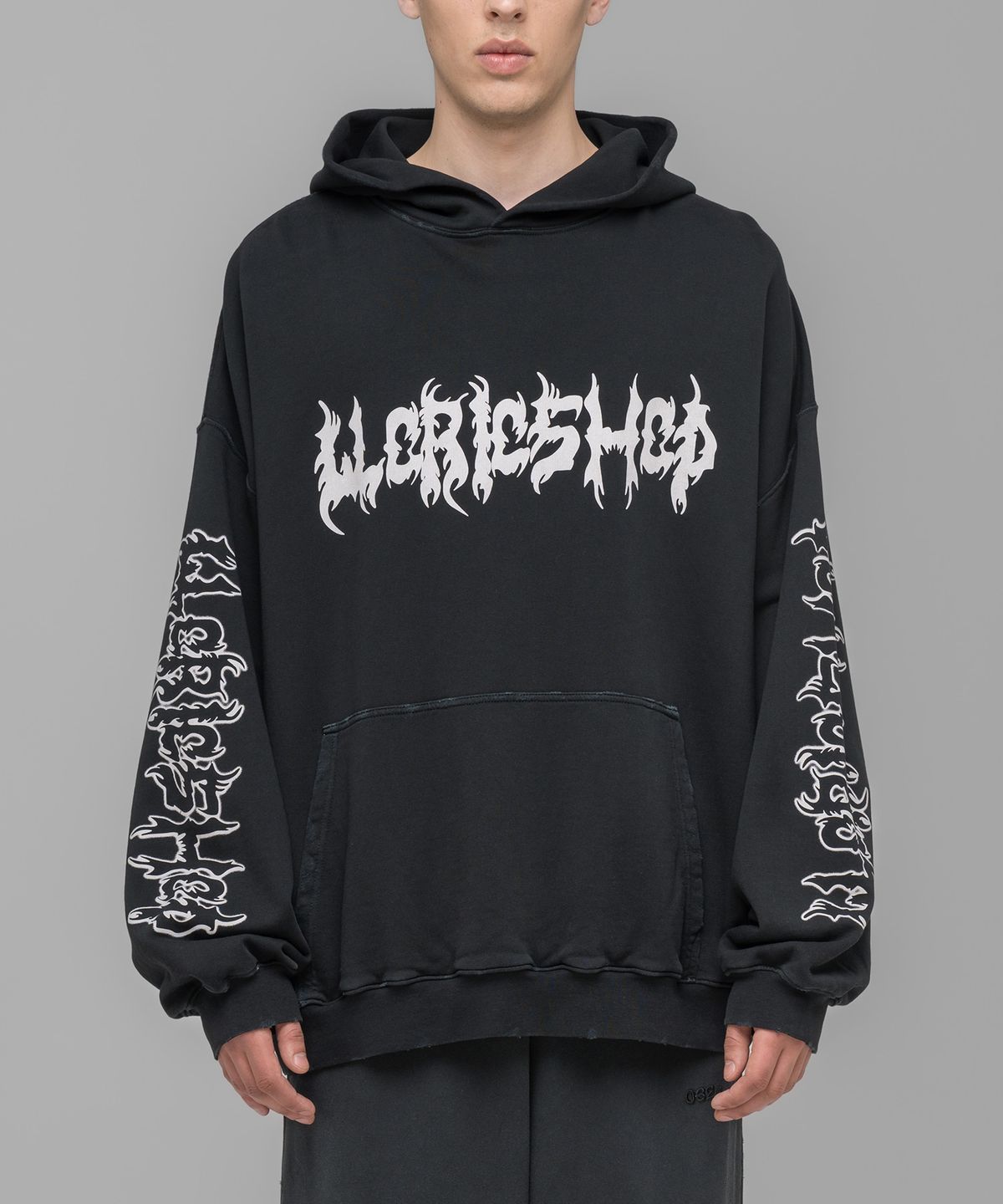 032씨(032C) (U) 페이스리스 오버사이즈드 후디 페이디드 블랙 FAITHLESS OVERSIZED HOODIE FADED BLACK