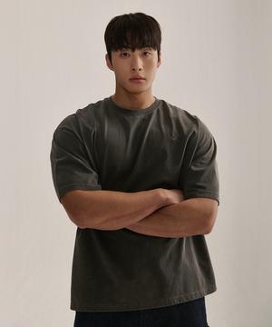 스몰로고 피그먼트 오버핏 티셔츠_3color