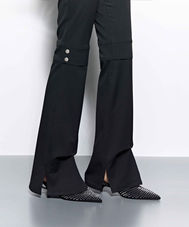 Pinched Slit Pants _ BLACK