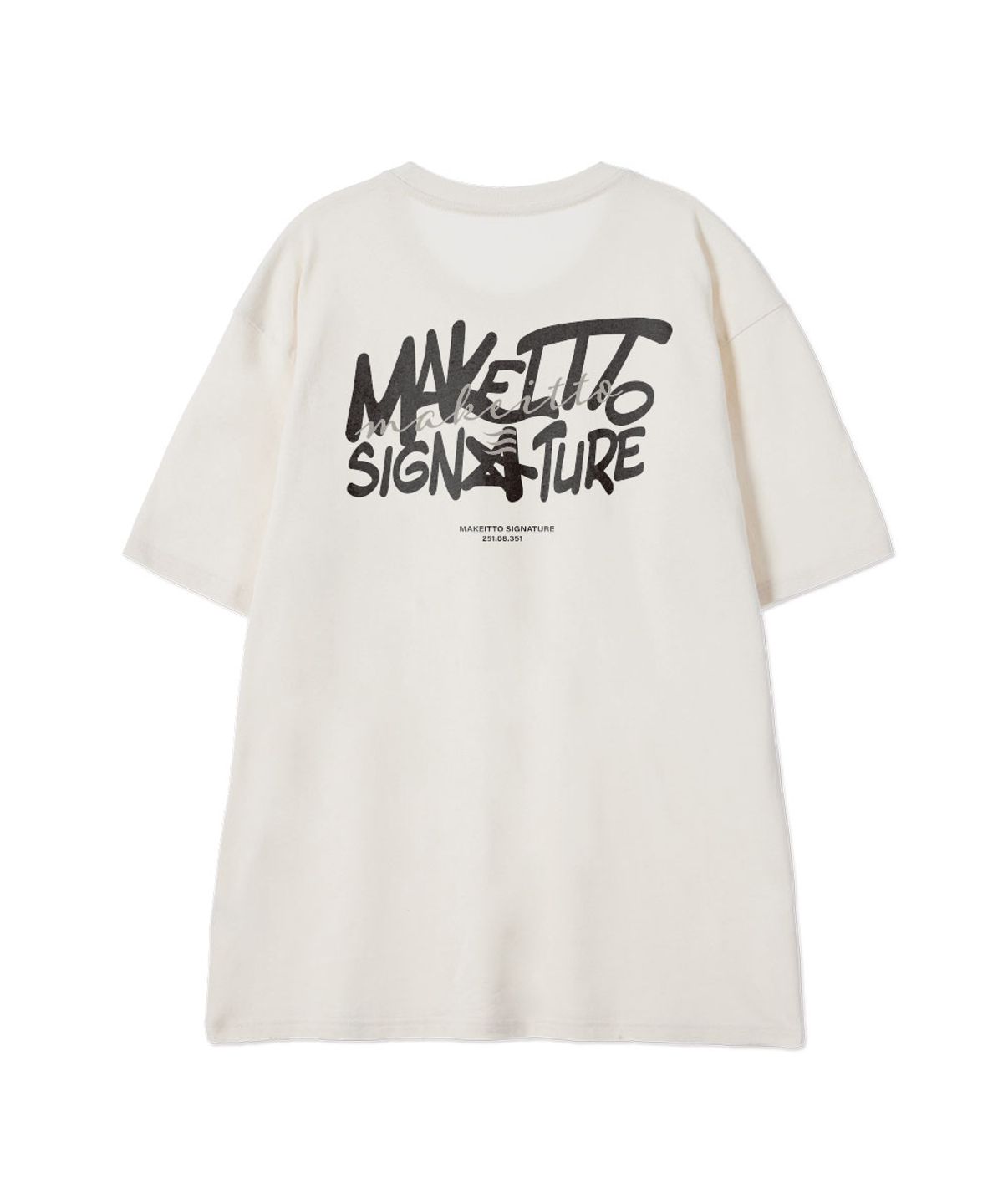 메이킷투(MAKEITTO) [GRAFFITI3 LOGO]CREW NECK TEE_CREAM