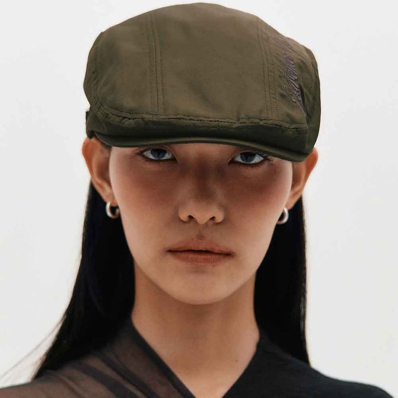 Embroidered Hunting Cap _ KHAKI