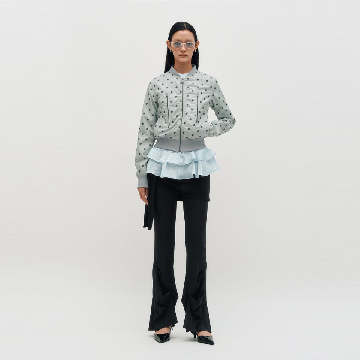 킴지수(KIMZISU) Dot Graphic Windbreaker _ GREY