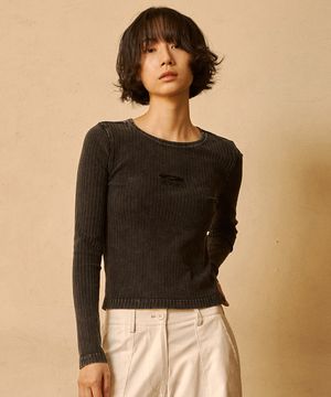 Sulfar G.Dye Rib Muscle Long Sleeve Black