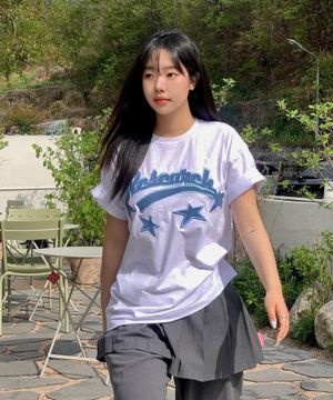 Star Logo Applique Short Sleeve White