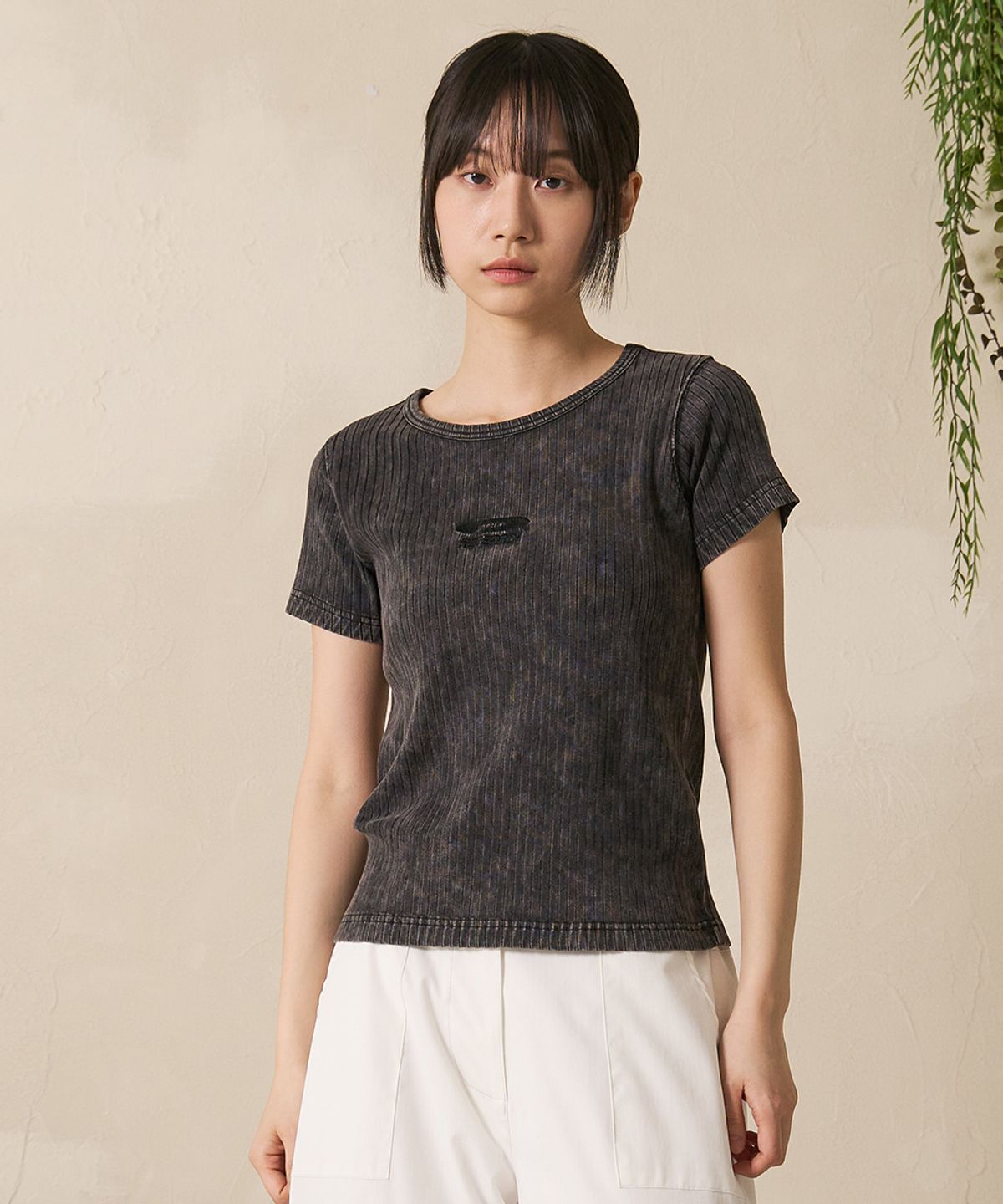 에프디알(FDR) Sulfar Washing rib Muscle short sleeve Black