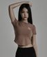 스포티로고 크롭 숏슬리브 [브라운]