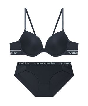 베이직 라인포인트 에어로쿨 브라 햄팬티세트_딥챠콜