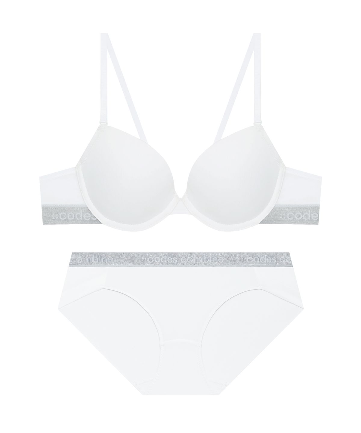 코데즈컴바인 이너웨어(CODES COMBINE INNERWEAR) 베이직 라인포인트 에어로쿨 브라 햄팬티세트_아이보리