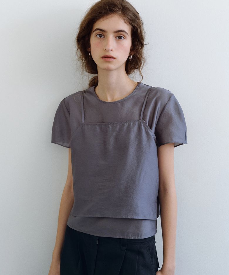 Shimmer layered blouse set