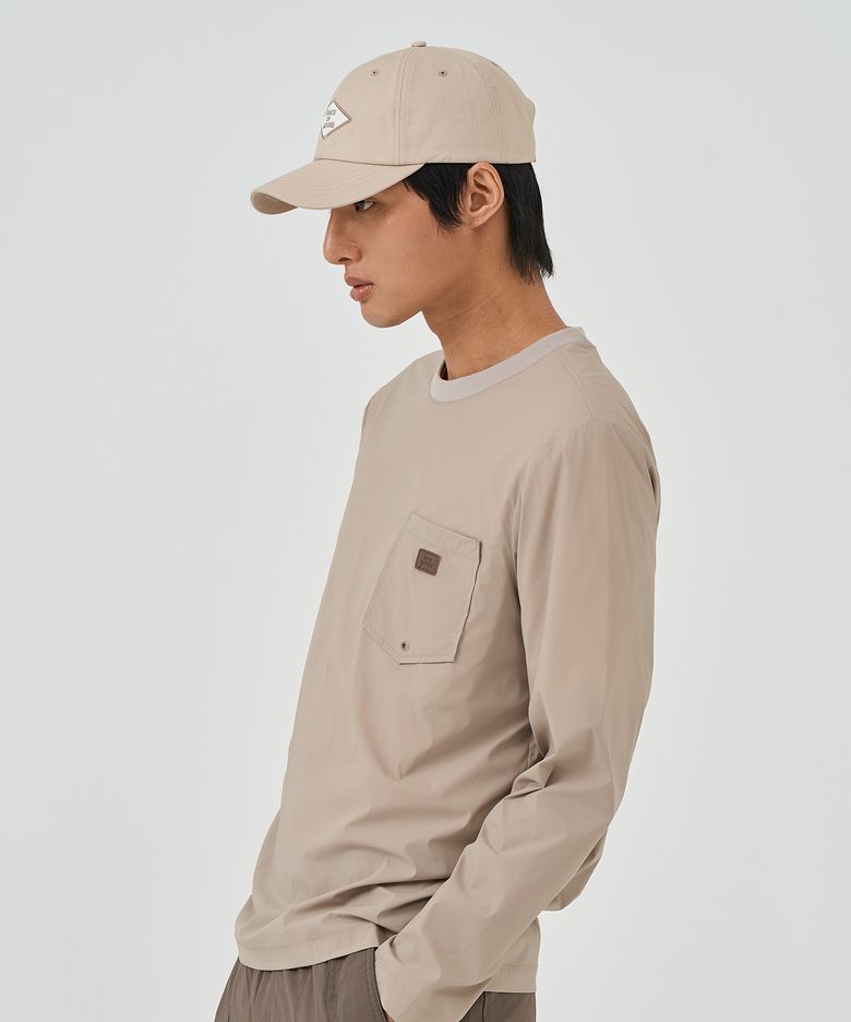 심플 우븐포켓 롱슬리브_Beige