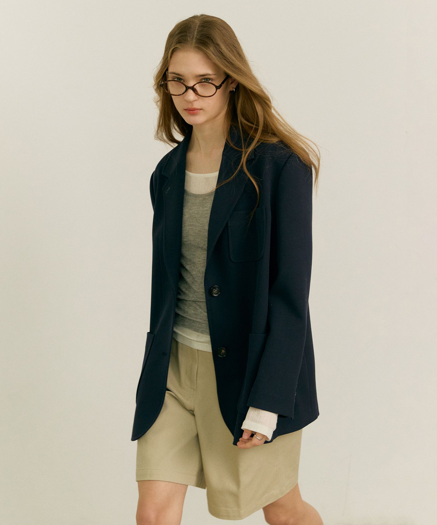 ★OSTKAKA★ Twill single two button jacket_2colors MUSINSA | OSTKAKA Twill single button jacket navy