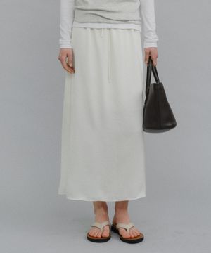 Silky drawstring skirt