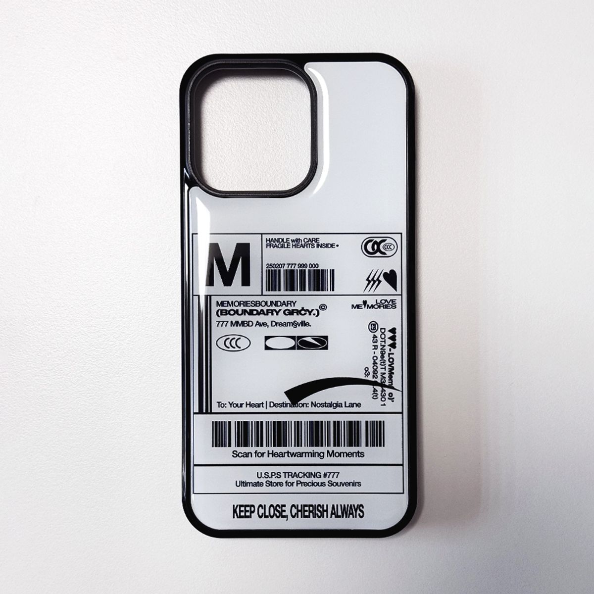 메모리즈바운더리(MEMORIESBOUNDARY) Fresh Love Delivery Label Phone Case (Epoxy-WH)