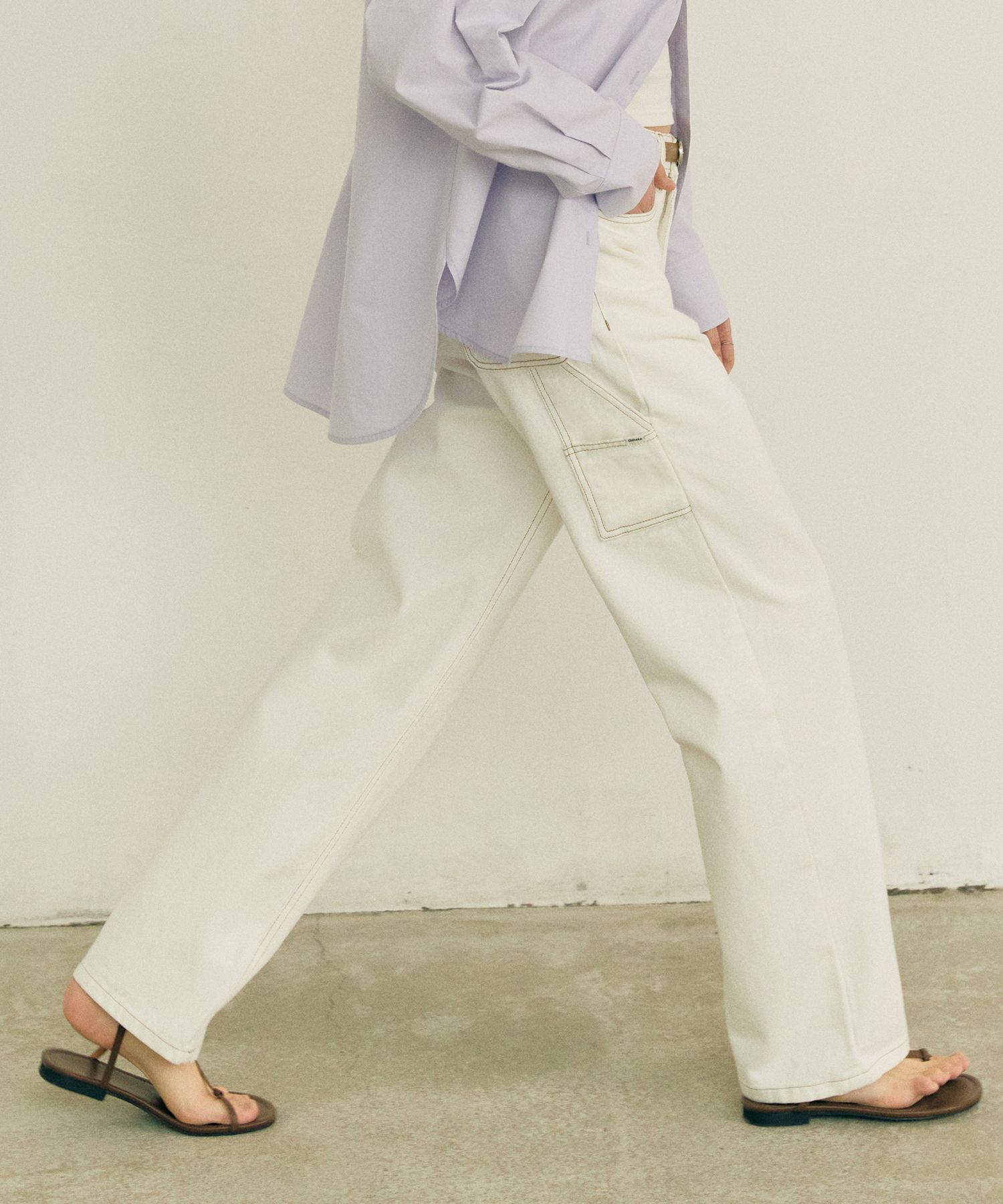 OSTKAKA ♥ Carpenter Wide Denim Pants /追跡付 MUSINSA | OSTKAKA Carpenter Wide Denim Pants White