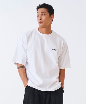 메인 스몰 로고 오버핏 숏 슬리브 (White)