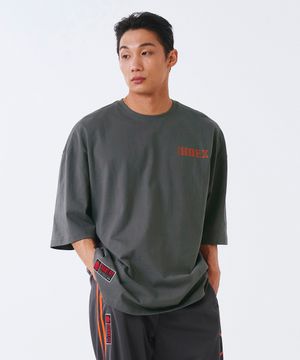 코어 스몰 로고 자이언트핏 숏 슬리브 (Charcoal)