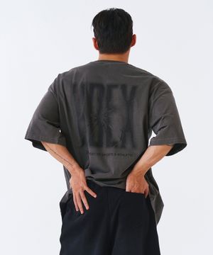 크랙 프린티드 피그먼트 숏 슬리브 (Pigment Charcoal)