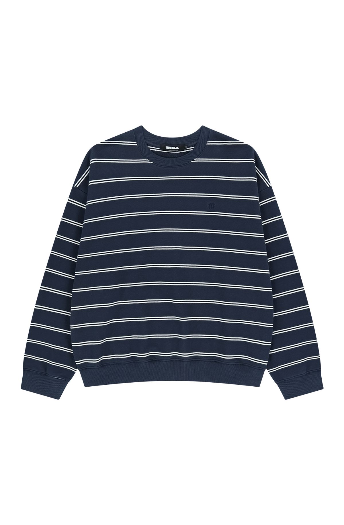 메아(MEA) STRIPE LOGO SWEATSHIRT [NAVY]