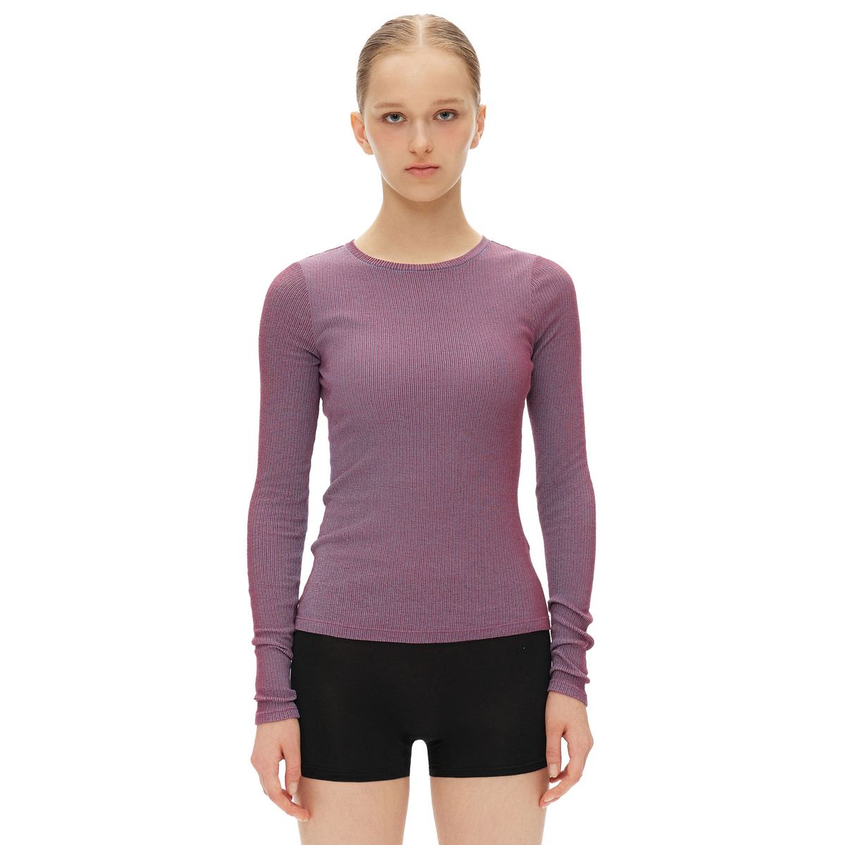 후포(HOOPOE) hoopoe rib long sleeve t-shirt_magenta purple