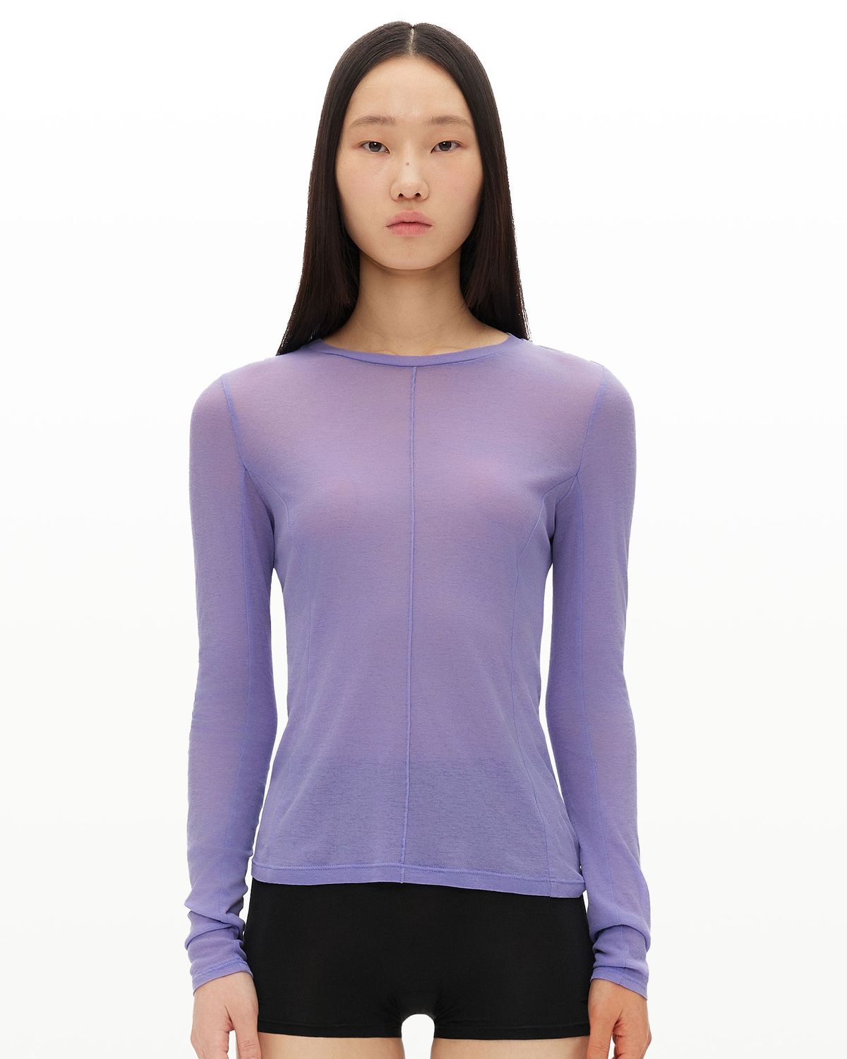 후포(HOOPOE) love sheer long sleeve t-shirt_twilight purple