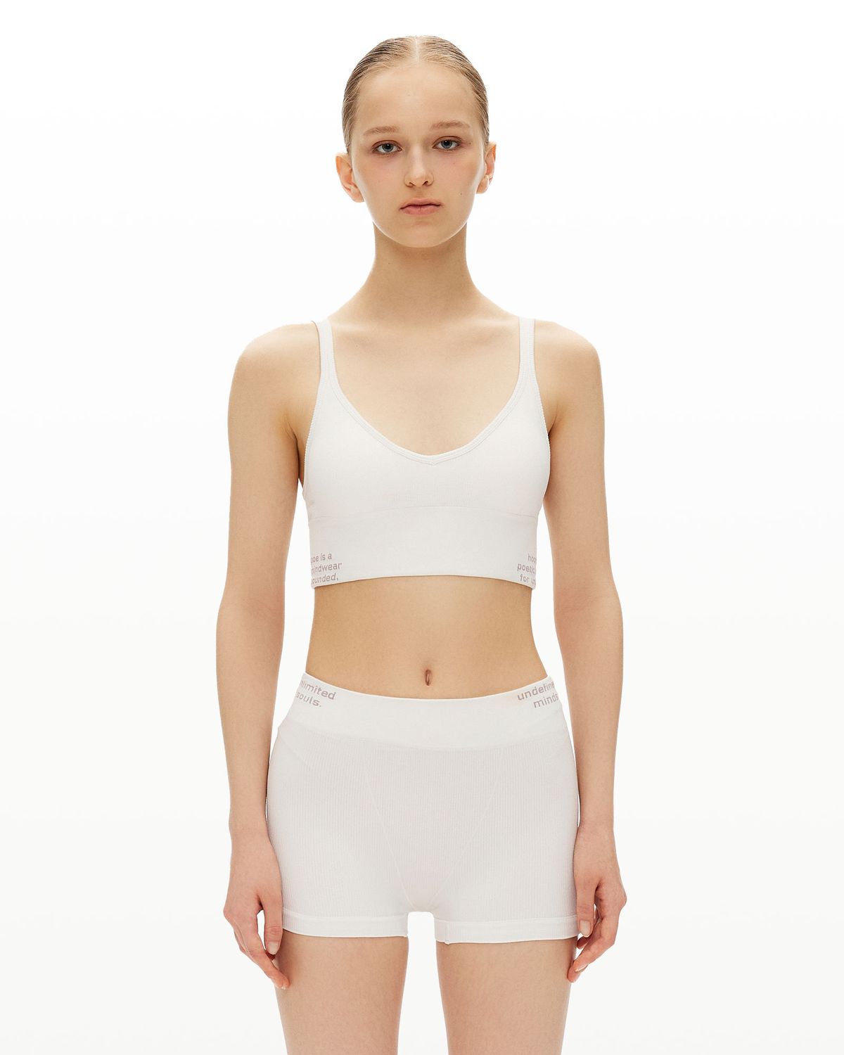 후포(HOOPOE) lettering bralette_pure white