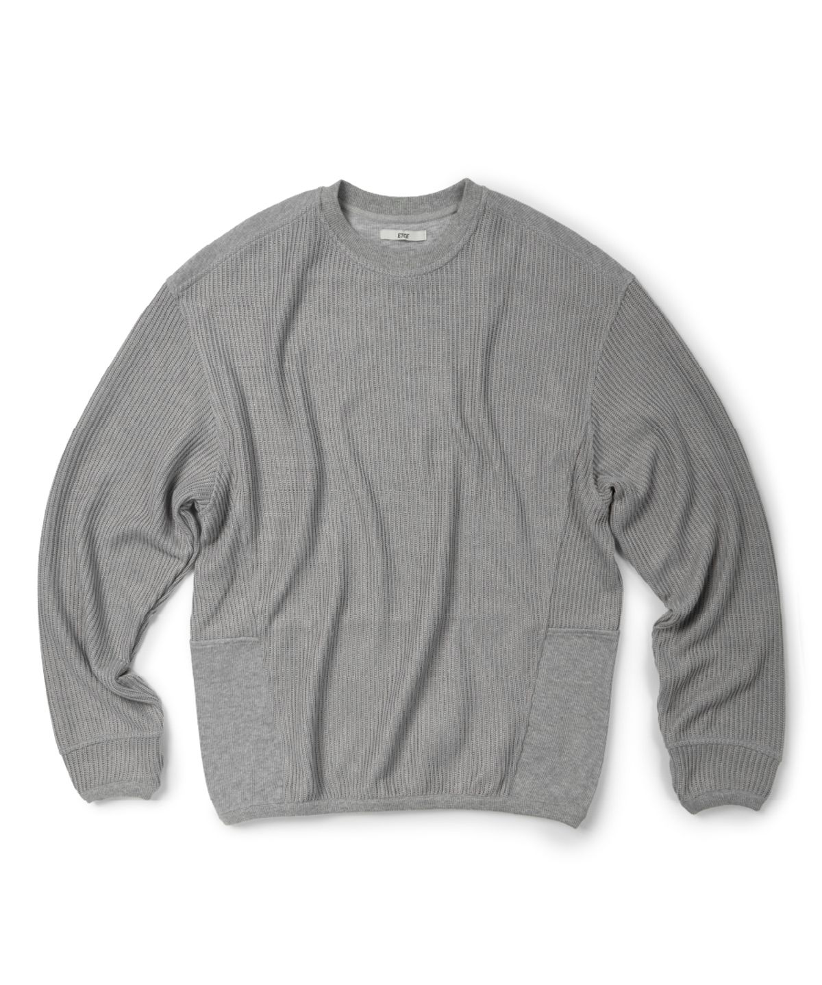 이티씨이(ETCE) PANNEL CREW NECK KNIT (GRAY)
